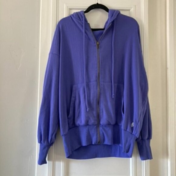 Free People Movement On Point Full Zip Jacket Oversized Purple Grape Sz S - Picture 1 of 6